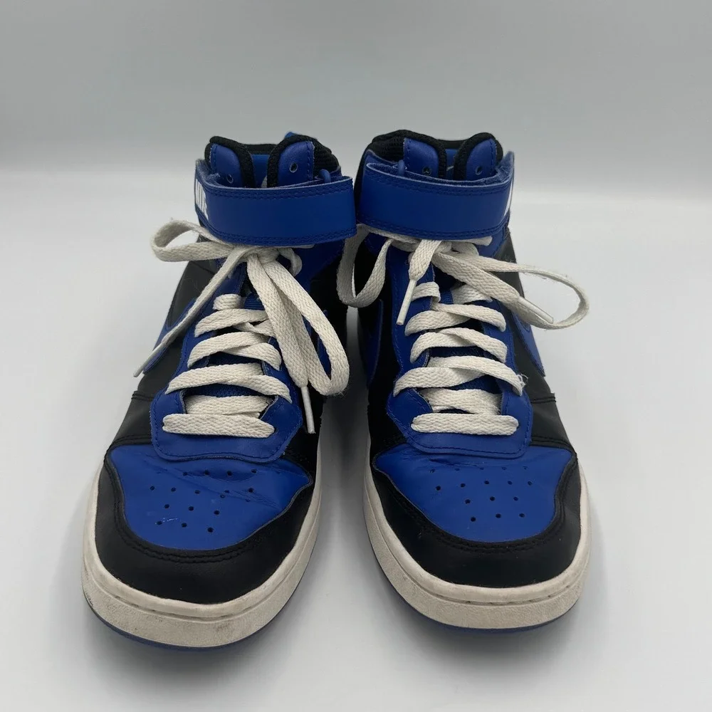 Nike Black and Blue Court Borough Mid 2 Sneakers 5.5Y NO BOX